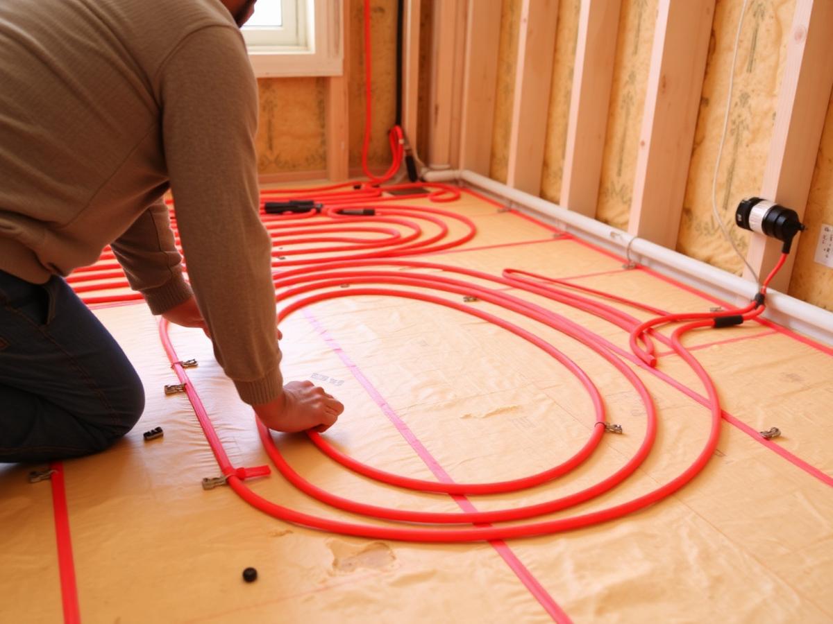 Installation de plancher chauffant